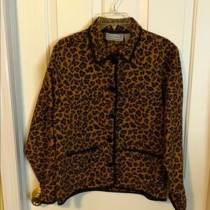 Jane Ashley vintage Animal Print Blazer - Brown and Black. Size M.